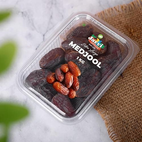 JARVI SEEDS Medjool Jordan Extra Large Dates (Khajoor/Khajur) - 100% Natural Khajur - Quality Sweetness - For Healthy Snacking and Culinary Delights (1000)