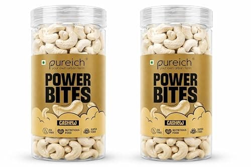 PUREICH Premium Whole Cashew Nuts 1Kg (500 X 2)| Premium Kaju Dry Fruits, Whole Crunchy Cashews | Rich in Protein, & Nutritious | Gluten Free & Plant based Protein | Pack of 2
