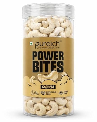 PUREICH Premium Whole Cashew Nuts 250gm | Premium Kaju Dry Fruits, Whole Crunchy Cashews | Rich in Protein, & Nutritious | Gluten Free & Plant based Protein | Kaju Jar