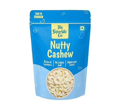 The Superbite Co. Premium W320 Cashew Nuts (Kaju) | Whole Cashew Kernels | Crunchy Dry Fruits | Rich in Protein, Magnesium & Phosphorus | Gluten Free Healthy Snack- 200 g