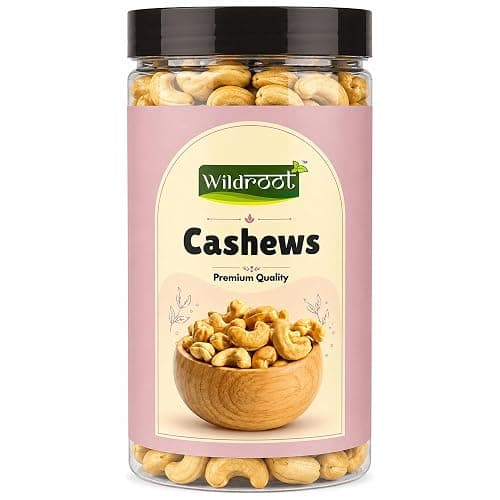 Wildroot Cashew 500gm | Whole Kaju | Natural Crunchy & Creamy Cashew Nuts